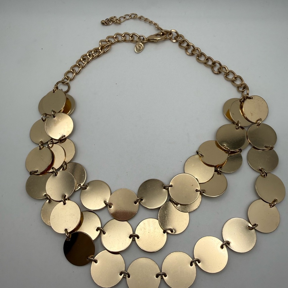 Cato Gold Tone Multi Strand Disc Necklace